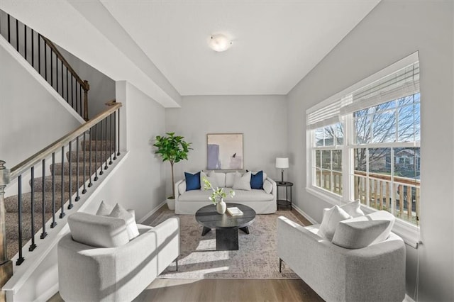 living room featuring hardwood / wood-style floors