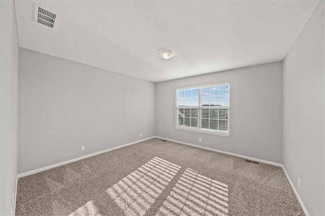 carpeted spare room featuring a textured ceiling