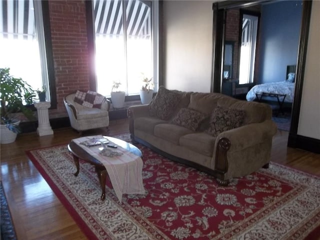 living room featuring hardwood / wood-style floors