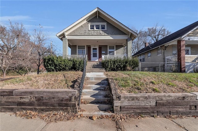 view of front of home featuring a porch