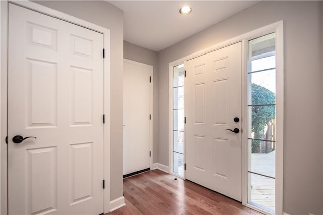 foyer featuring hardwood / wood-style flooring