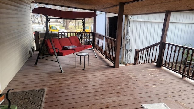 423 Elm St, Mound City, KS 66056 - view of wooden deck