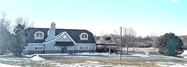 14709 Fairway St, Leawood, KS 66224 - view of front of property featuring a chimney and a carport