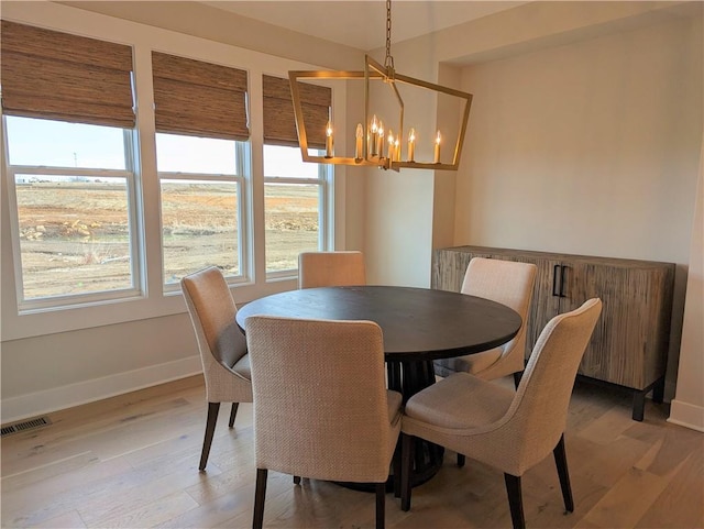 14709 Fairway St, Leawood, KS 66224 - dining room featuring a chandelier and light wood-type flooring