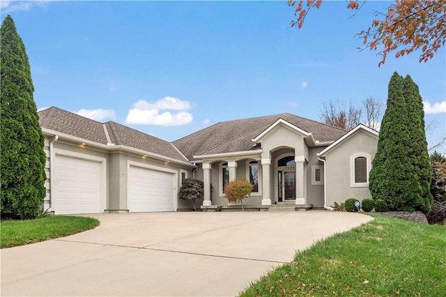 ranch-style home with a garage