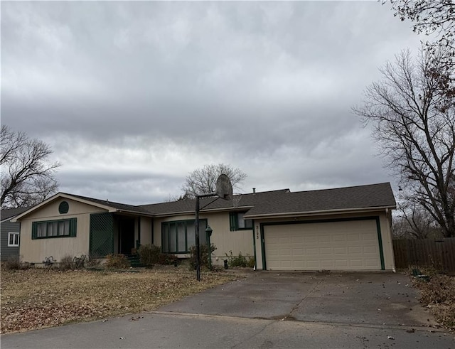 ranch-style house with a garage