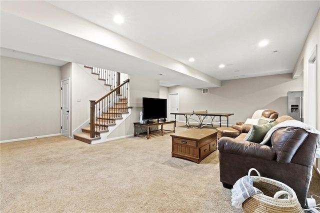 view of carpeted living room