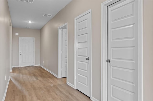 hall featuring light hardwood / wood-style flooring