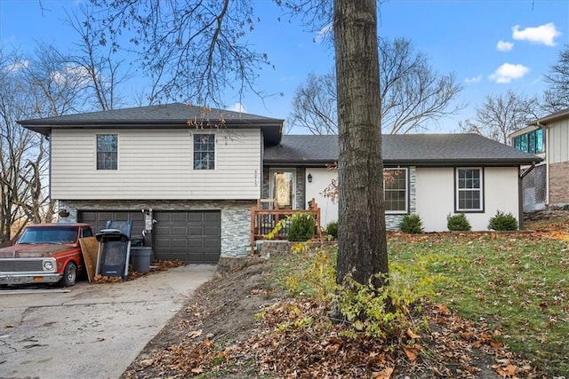 tri-level home featuring a garage