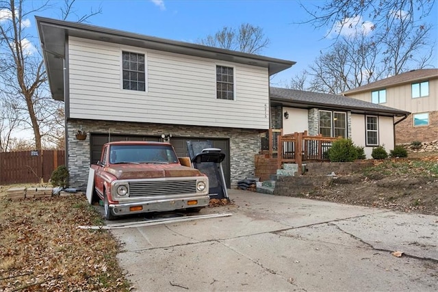 tri-level home with a garage