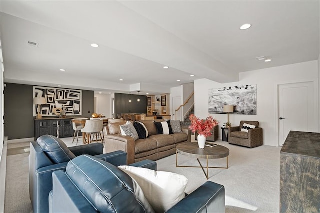 view of carpeted living room