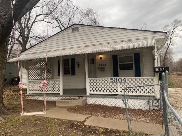 view of front of home with covered porch