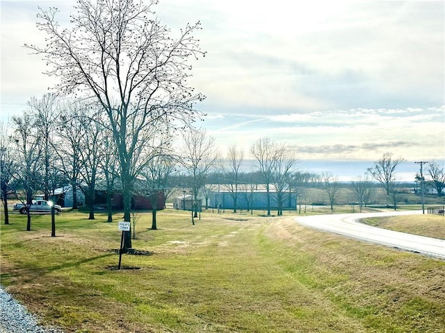 view of property's community with a yard