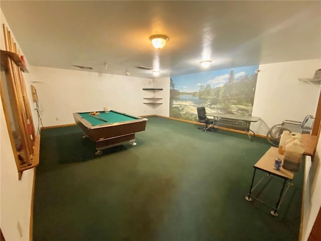 recreation room featuring billiards