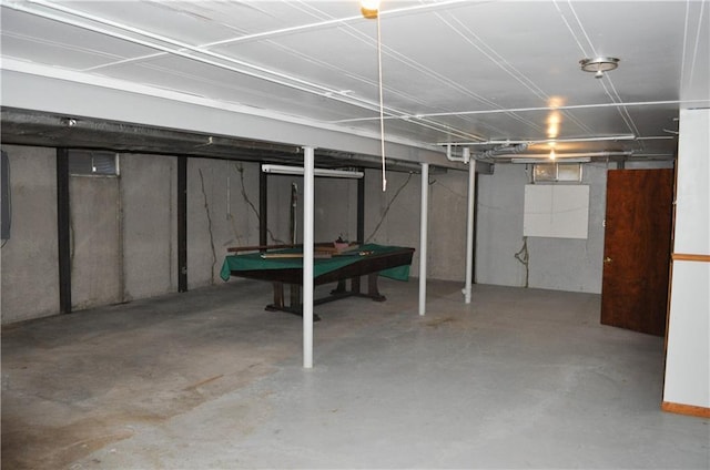 basement with billiards