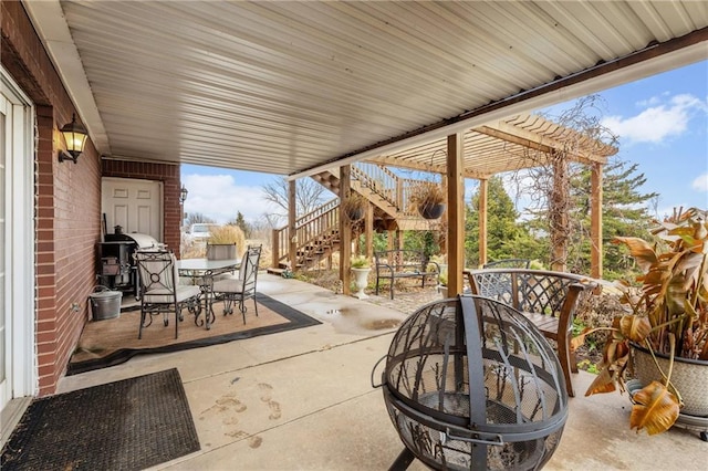 view of patio / terrace with a grill