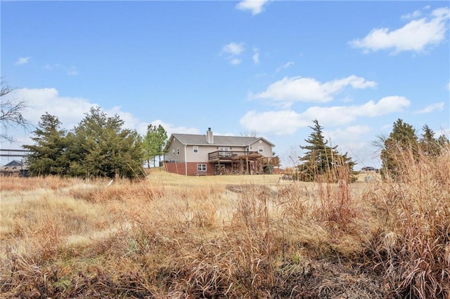 view of yard with a deck