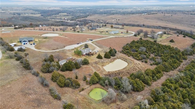 drone / aerial view with a rural view