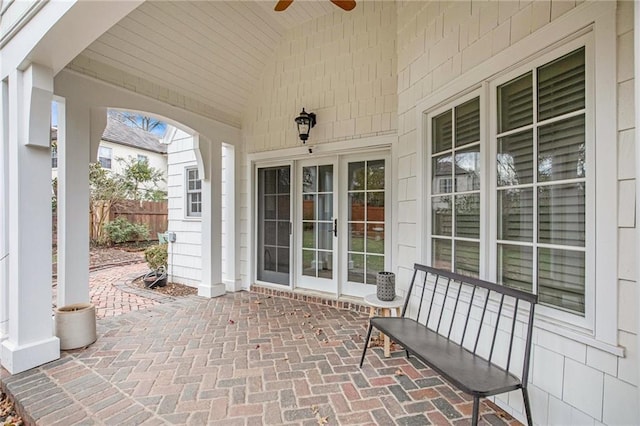 view of patio / terrace with ceiling fan