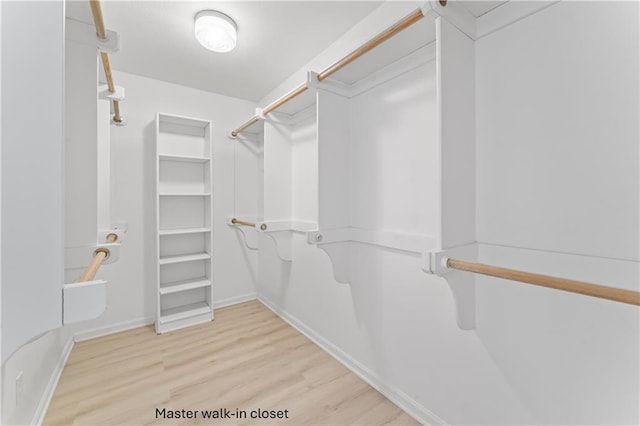 spacious closet with wood finished floors