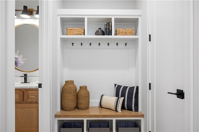 mudroom featuring a sink