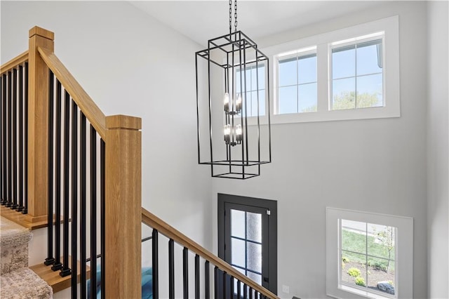 detailed view of a chandelier