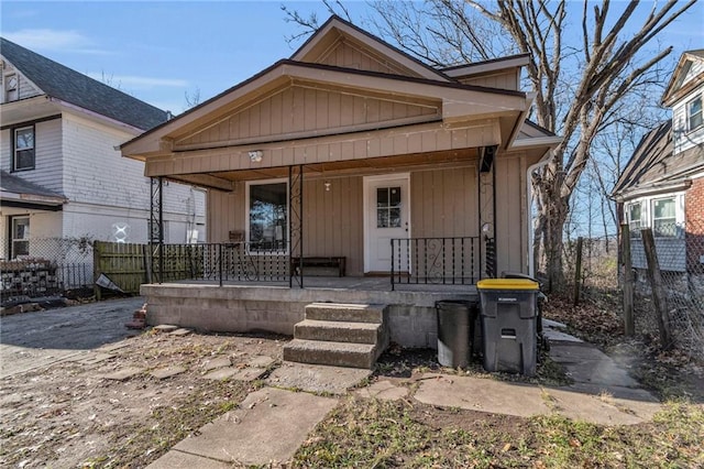 bungalow-style home featuring a porch