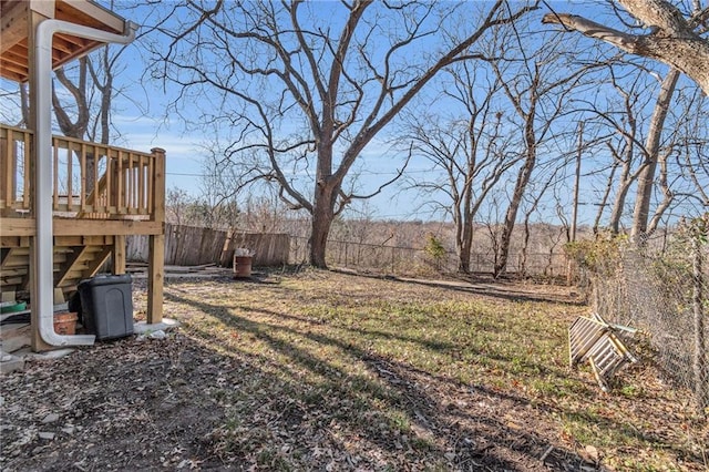 view of yard featuring a deck