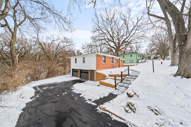 exterior space featuring a garage