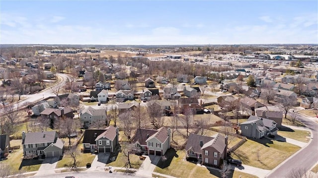 aerial view with a residential view