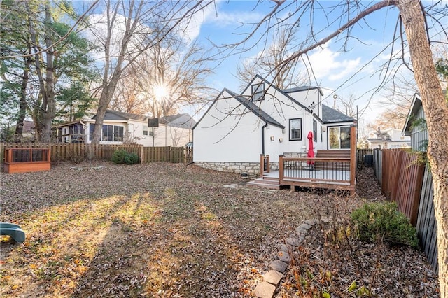 view of yard featuring a deck