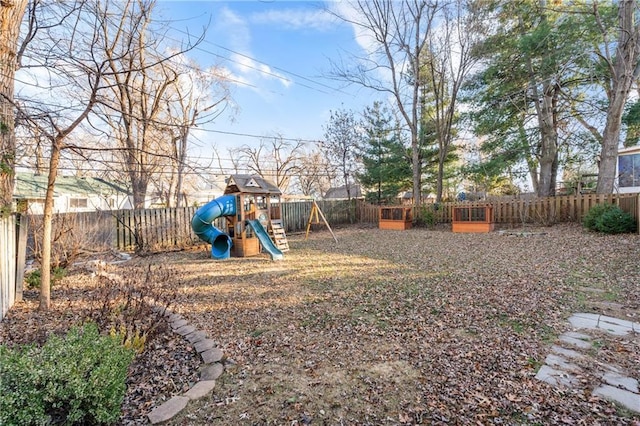 view of yard featuring a playground