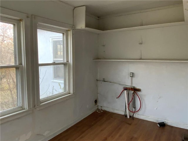 washroom featuring washer hookup and wood-type flooring