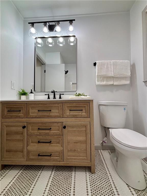 bathroom with vanity and toilet