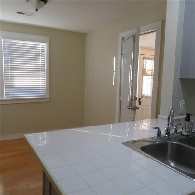 kitchen featuring sink and hardwood / wood-style floors