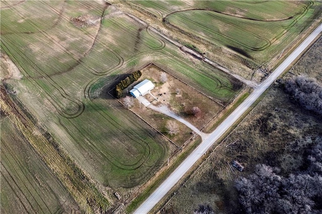 aerial view featuring a rural view