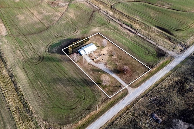 bird's eye view with a rural view