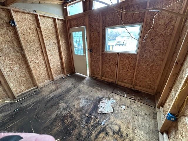 foyer with lofted ceiling