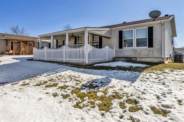 view of front of property with central AC