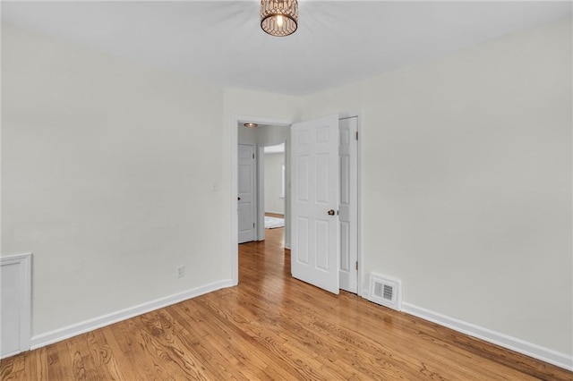 empty room featuring light wood-type flooring