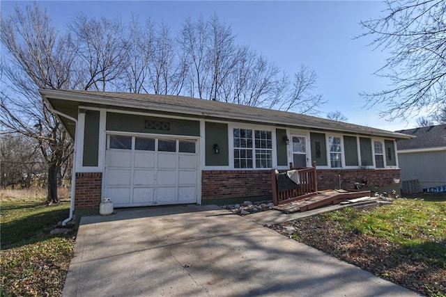 ranch-style house featuring a garage