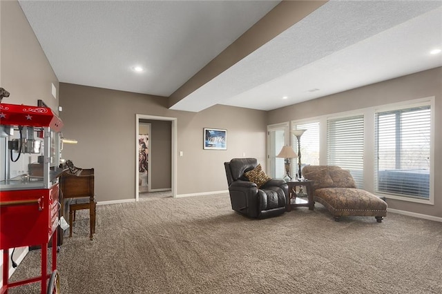 interior space featuring carpet flooring