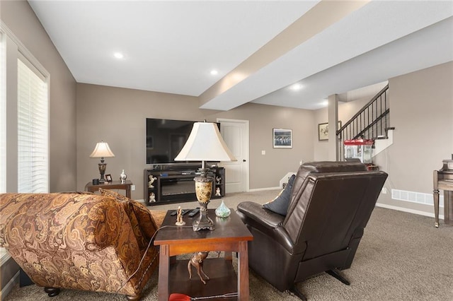 view of carpeted living room