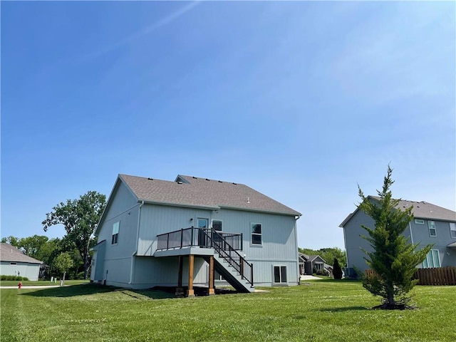 1116 SW Whispering Willow Way, Lees Summit, MO 64064 - rear view of property with stairs and a deck