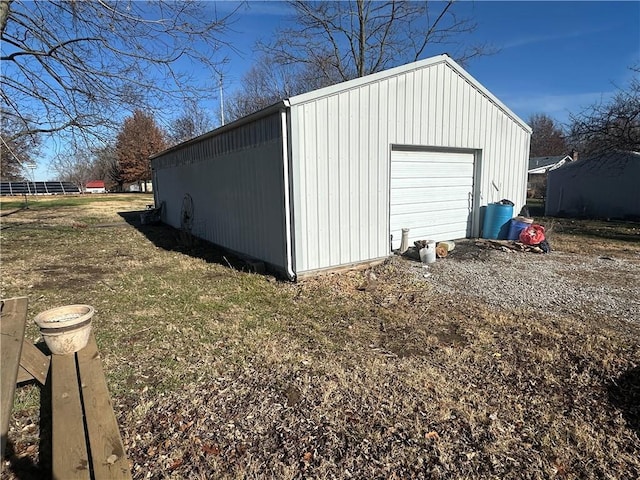 view of outdoor structure with a garage