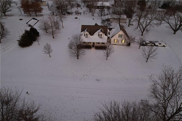 view of snowy aerial view