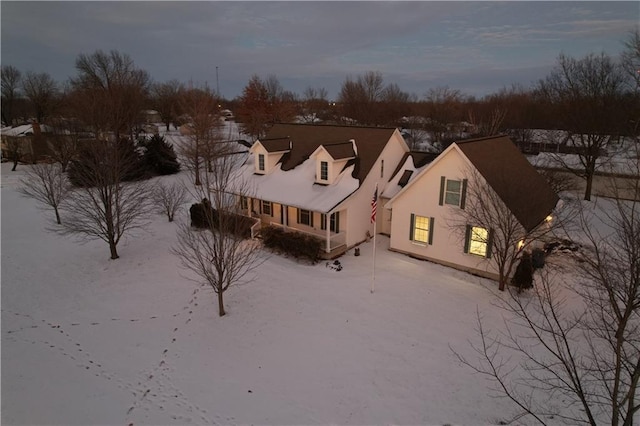 view of snowy aerial view