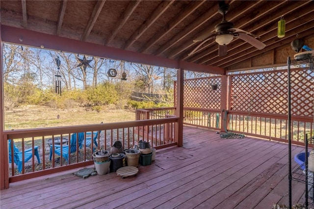 deck with ceiling fan