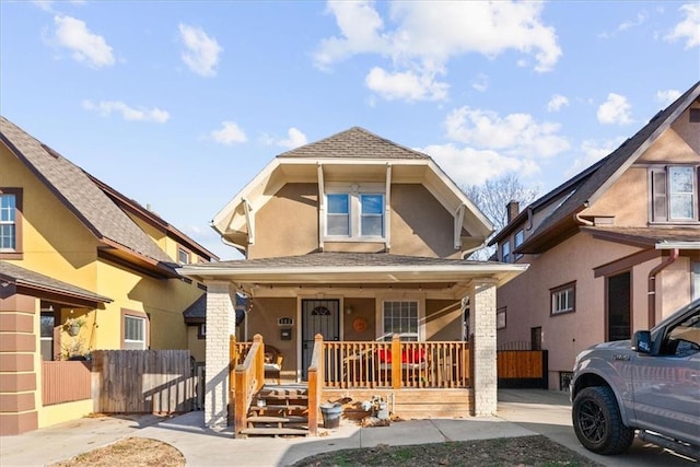 view of front of home featuring covered porch