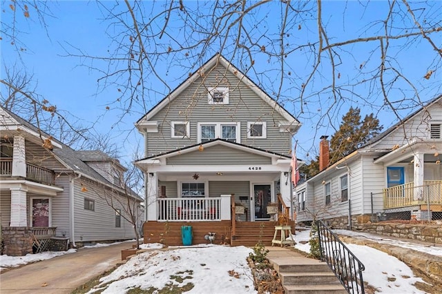 view of front of property with covered porch